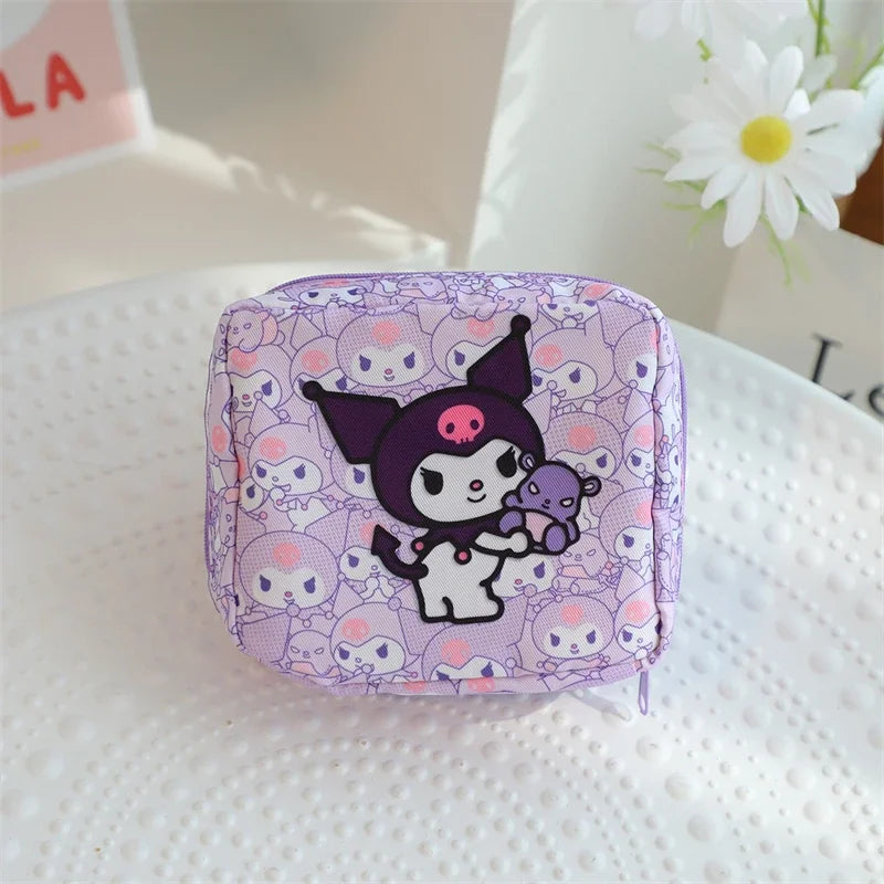 Hello Kitty Coin Purse Cute Anime Cartoon Kuromi Fashion Sanitary Napkin Bag Charm Bluetooth Earphone Bag Girl & Child Gift