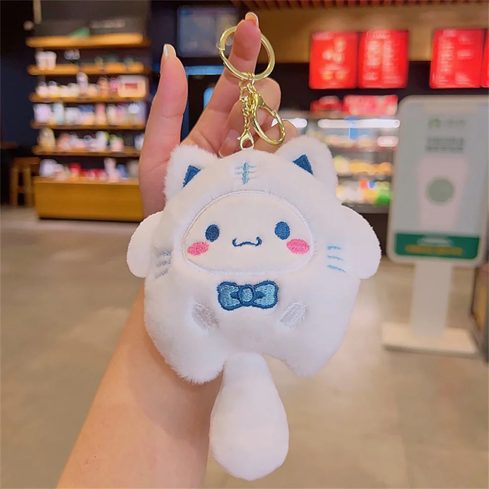 Hello Kitty Plush Keychain Dolls Kawaii Kuromi Cinnamoroll Cartoon Plush Backpack Pendant Accessories Girls Gifts Toys