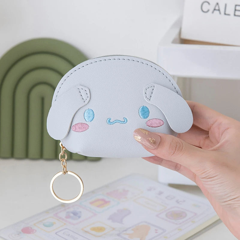 Kawaii Hello Kitty Cinnamoroll My Melody Mini Purse Cute Cartoon Pompom Purin Coin Wallet Birthdays Gifts For Girls Women