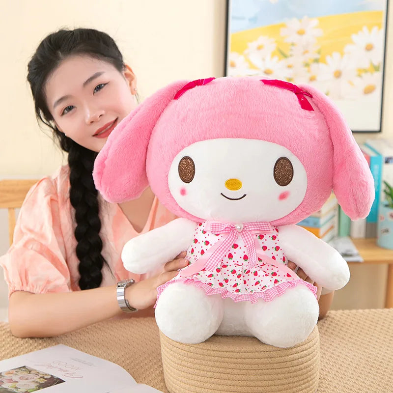 Kawali Kuromi Hello Kitty My Melody Cinnamoroll Pillow Plush Toys Plushie Keychain Stuffed Doll for Kids Christmas Gift