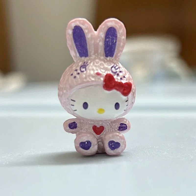 Anime Mini Hello Kitty Sitting Fluorescent Rabbit Pegasus DIY Patch Material Accessories Hairpin Accessories Doll Handmade Toys