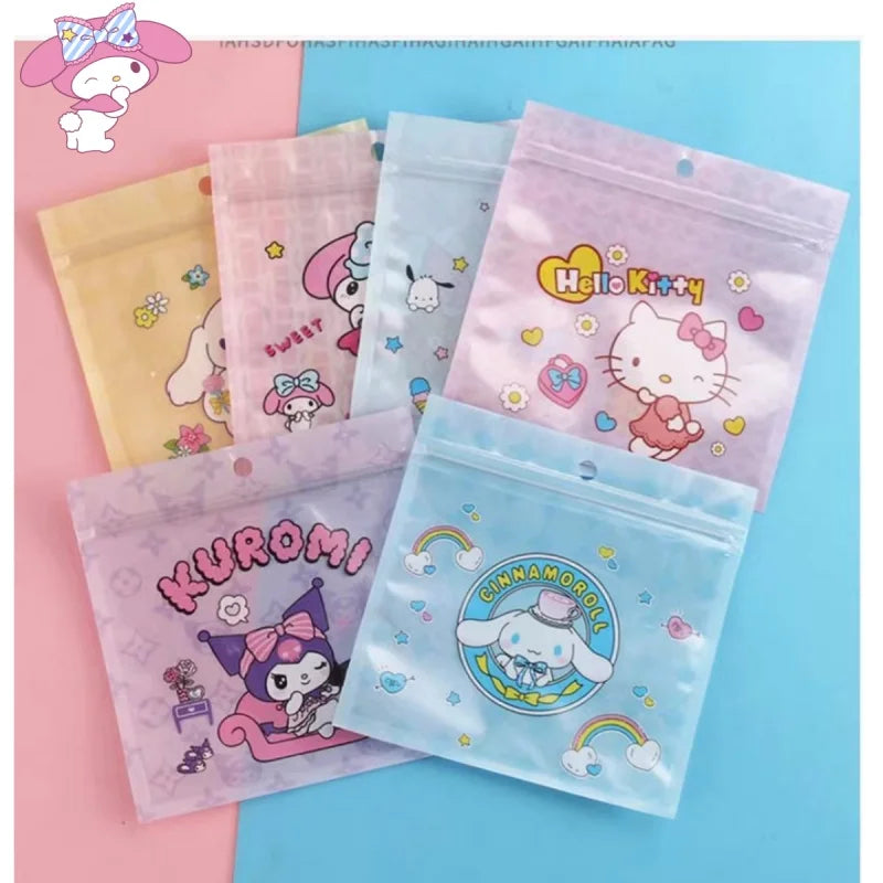 hello kitty my melody cartoon kuromi ziplock bag candy snack packaging bag storage sealed bag gift wholesale