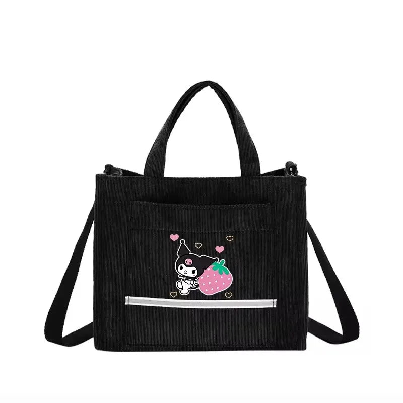 Hello Kitty Women Canvas Bags Shoulder Bag Fashion Tote Bags Girl Cartoon Printed Tote Bag Large Capacity Handbag Shopping Bags