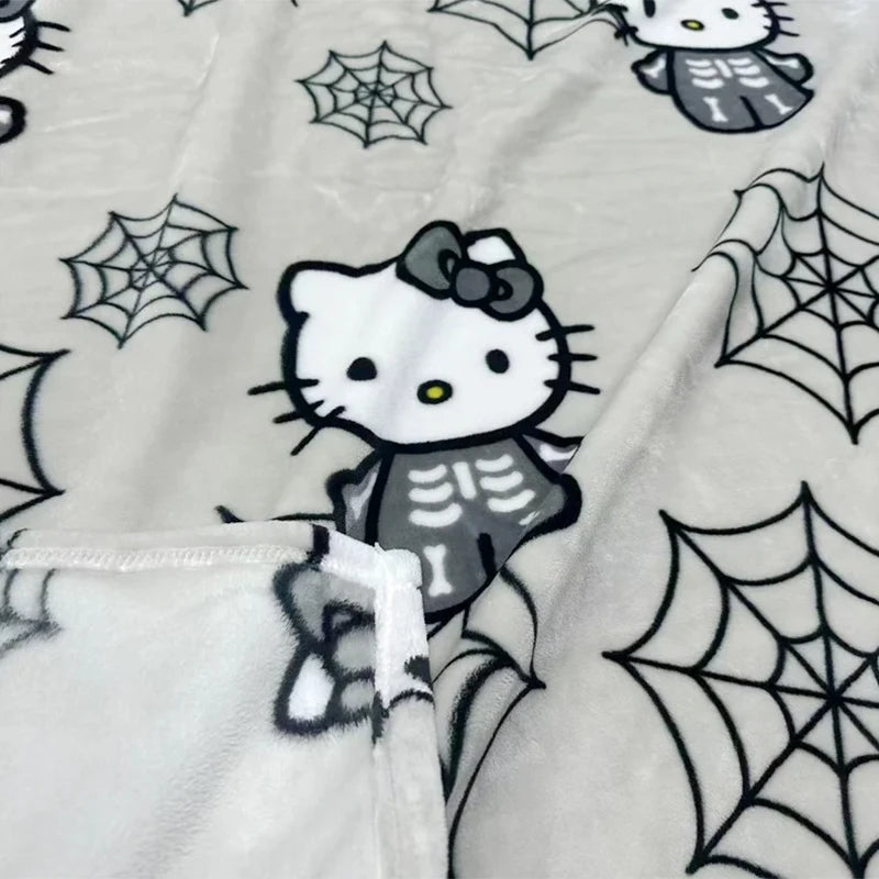 Hello Kitty Halloween Blanket Winter Thickened Blanket Anime Kids Room Decor Quilt Flannel Soft Comfortable Bed Sheets