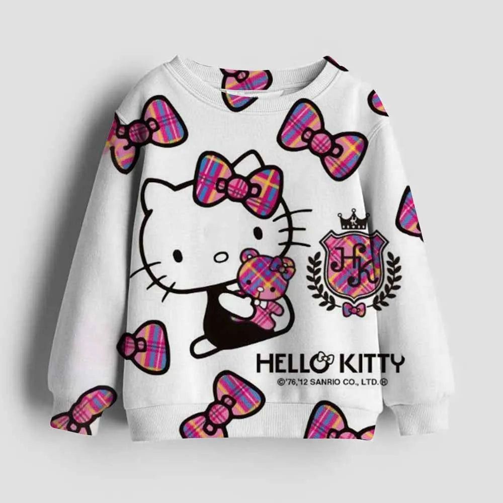 Kawaii Hello Kitty Hoodie Kids Clothes Girls Clothing Fashion Baby Clothes Autumn Kuromi Sweatshirt Children Tops