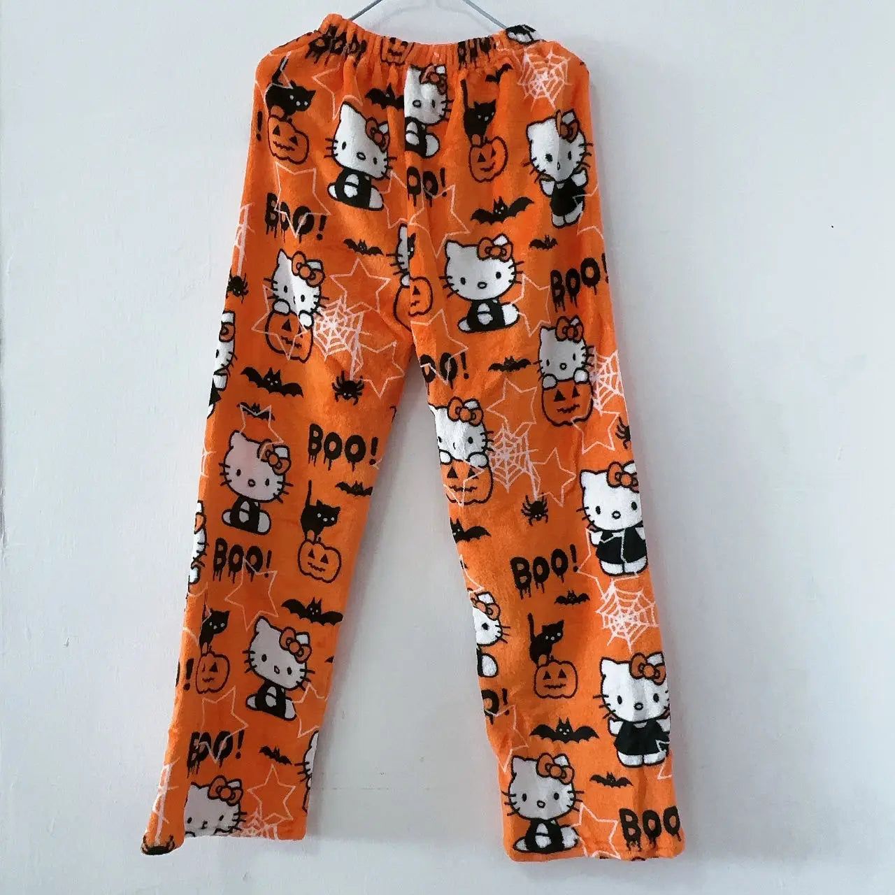 Hello Kitty Anime Y2k Kawaii Flannel Pajamas Women's Warm Woolen Cartoon Casual Home Pants Autumn Winter Fashion Trousers