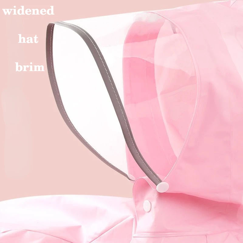 Hello Kitty Raincoat with Bag Bits Big Brim Student Waterproof Clothing for School Cartoon Kuromi Children's Raincoat