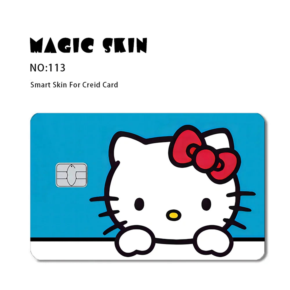 Hello Kitty My Melody Poker Sticker Film Tape Skin for Credit Card Debit Card Kt Cat Waterproof Stickers Small Chip