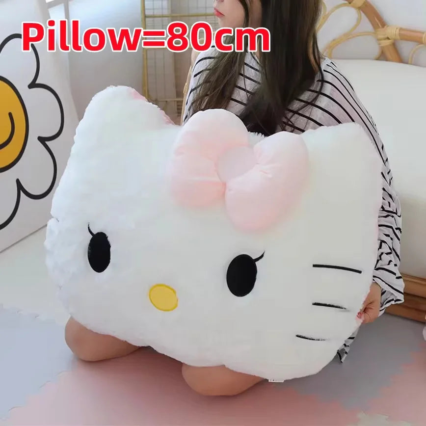 Big Size Hello Kitty Back Cushion Soft Cuddly Pillow Comfortable Sofa Bed Decor Pillow Hug Plushies Xmas Gifts For Girl