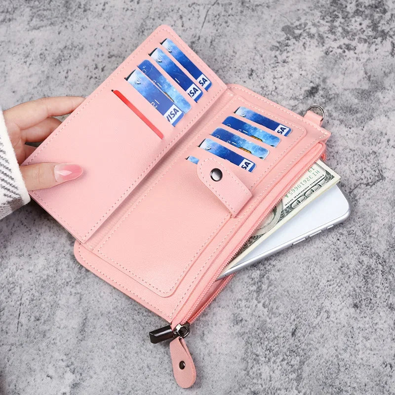 Hello Kitty Women Wallets PU Leather Female Purse Multi-Cards Holder Coin Foldable Wallet Zipper Billfold Hipster Credit Gift