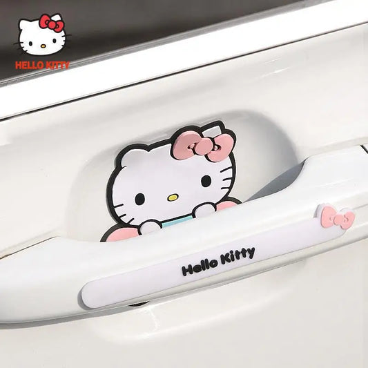 Kawaii Sanrio Cute Cartoon Car Door Anti-Collision Sticker Hello Kitty Transparent Collision Strip Decoration Car Accsesories