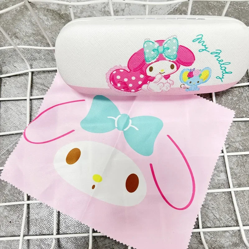 Anime Hello Kitty Glasses Case Y2K Kawaii Kurom Portable Anti Extrusion Sunglasses Storage Box Creative Travel Portable