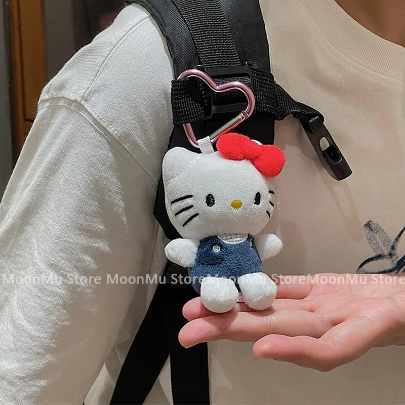 10cm Hello Kitty Plush Stuffed Soft Doll Keychain Cartoon Plushies Bag Pendant Accessories Girls Gift Kids Toys