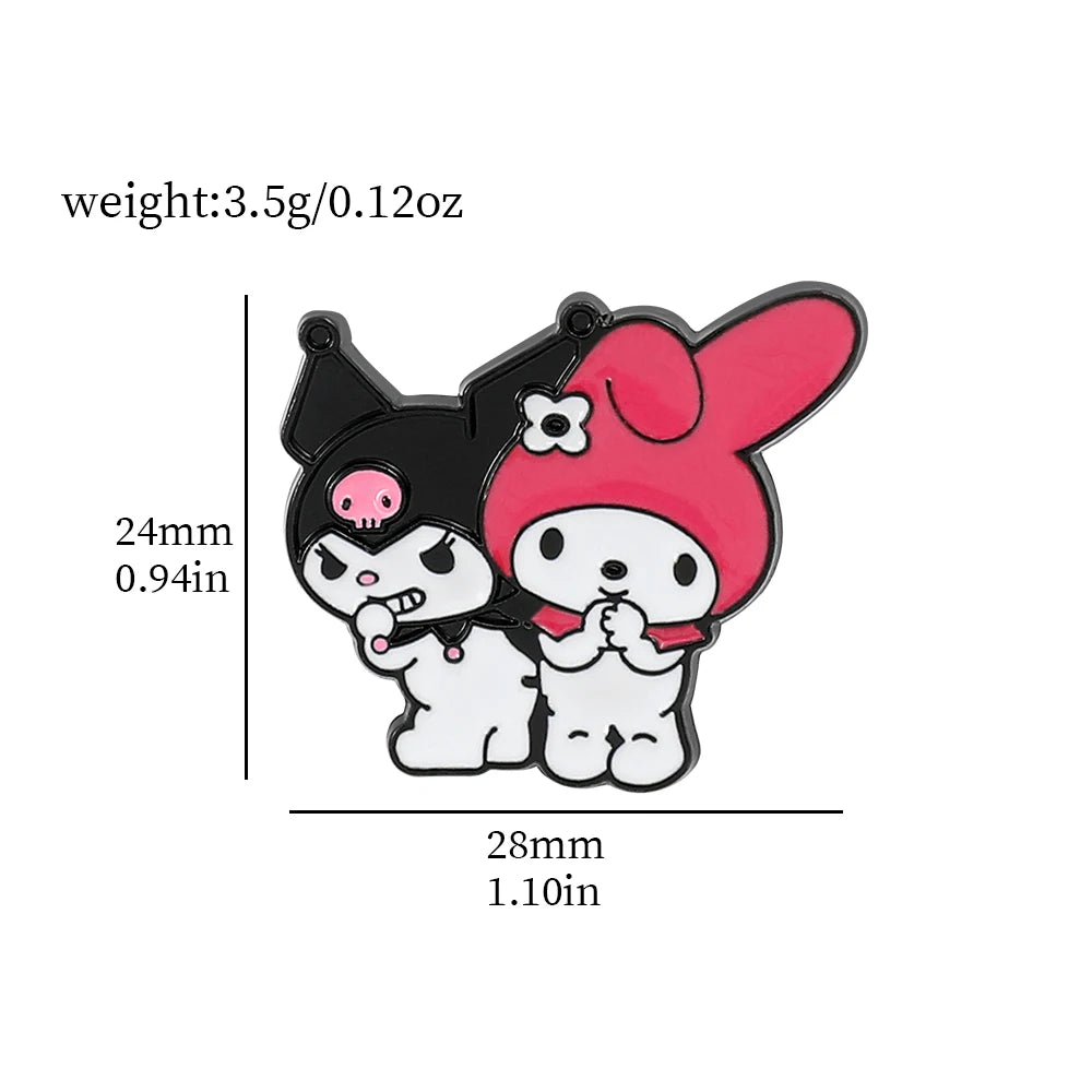 Sanrio Enamel Pins for Backpack Cute Cartoon Hello Kitty Brooches for Women Kawaii Kuromi My Melody Anime Metal Badges Jewelry