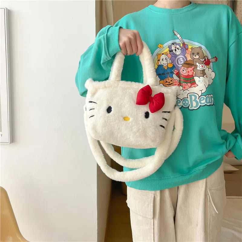 Plushies Hello Kitty Shoulder Bag Kuromi Handbag My Melody Crossbody Plush Backpack Makeup Pouch Women for Gift Tote Bag