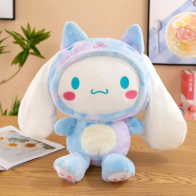 Cartoon Kawali Kuromi Hello Kitty My Melody Cinnamoroll Pillow Plush Toys Soft Stuffed Dolls for Kids Birthday Gifts