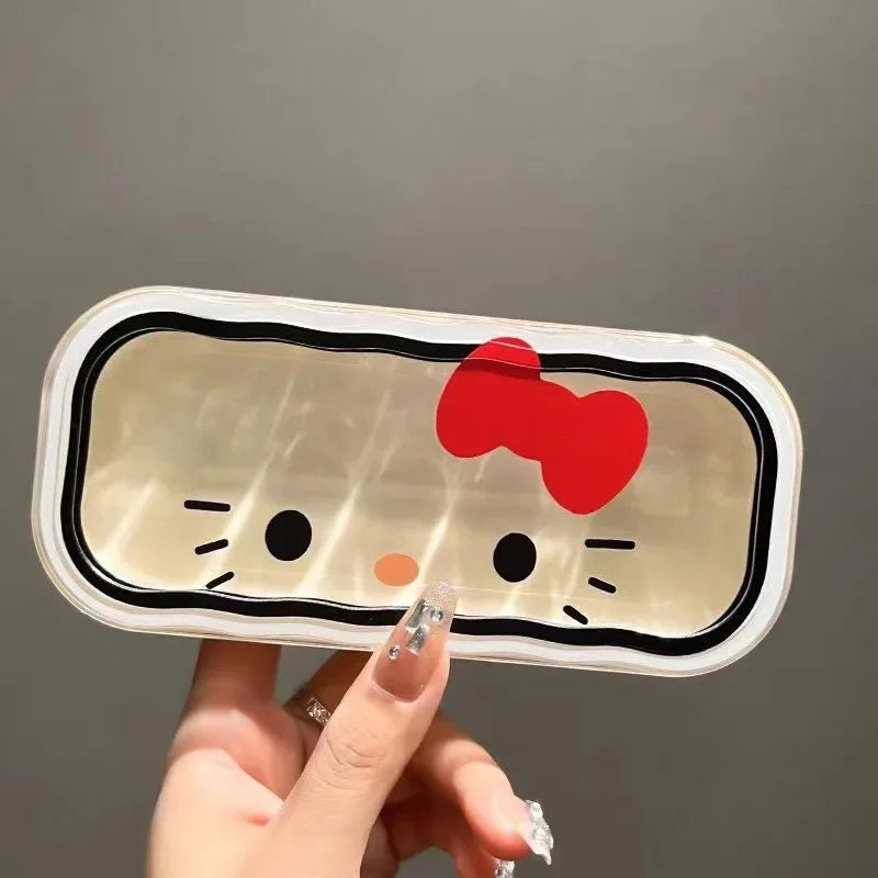 Hello Kitty Glasses Storage Box Anime Kawaii Cute Cartoon Girly Heart Sunglasses Protective Case Gifts for Girls