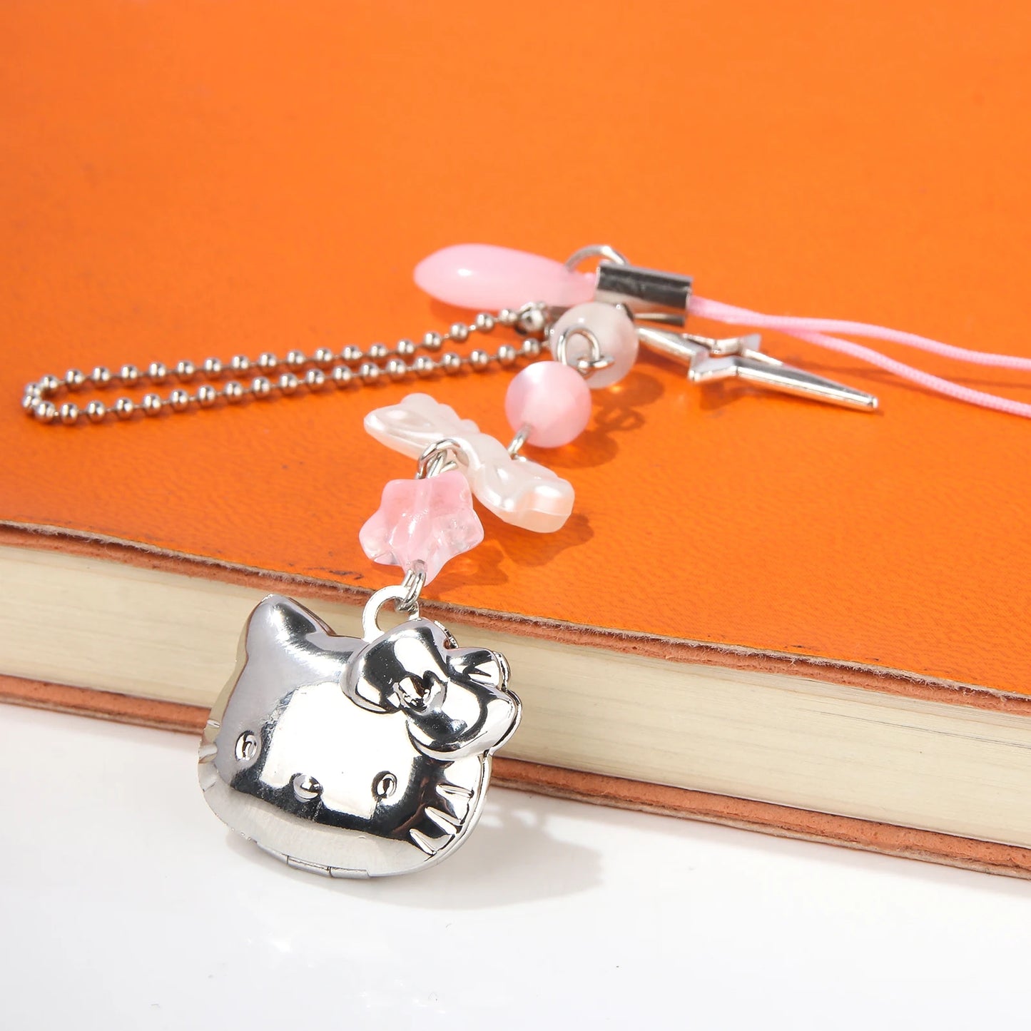 Hello Kitty Cell Phone Rope Chain Sanrio Anime Pendant Handmade Beads Strand Choker Bracelets Dangle DIY Jewelry Accessories Toy