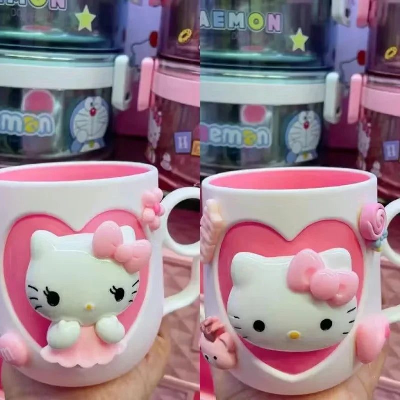 Hello kitty New Cartoon Kawaii Couple Mouthwash Cup Cartoon Sanrio Creative Girly Heart Children's Home Brushing Mouthwash Cup