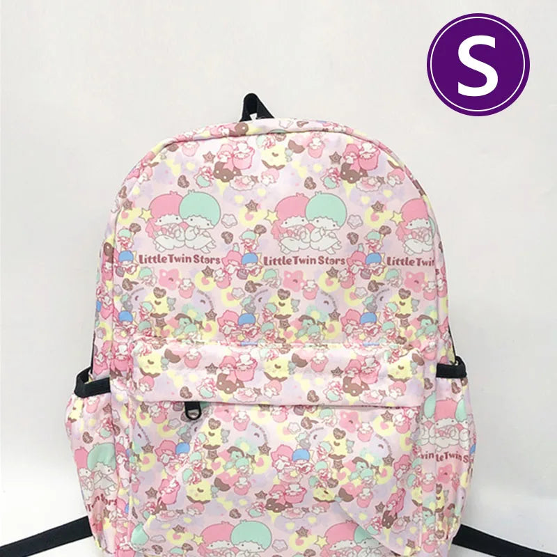 Kuromi hello kitty New Cute Backpack Large Capacity Student Schoolbag Shoulder Bag Girls Handbag Trip Storage Bag