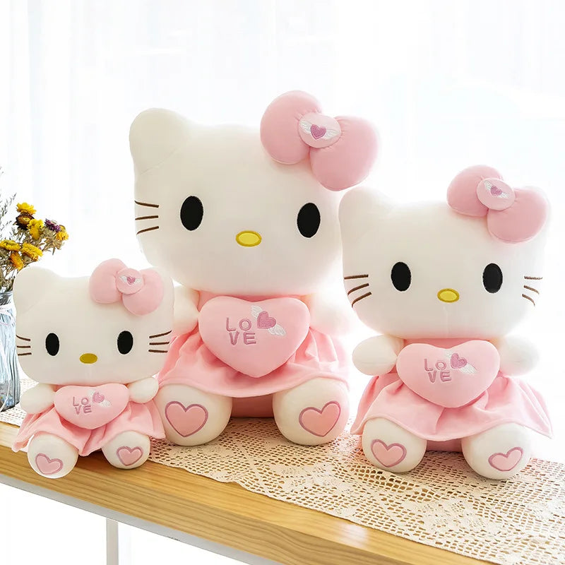 Hello Kitty Pink Plush Stuffed Toys Anime Cartoon Plushie Doll Soft Stuffed Pillow Toys For Children Birthday Xmas Gifts