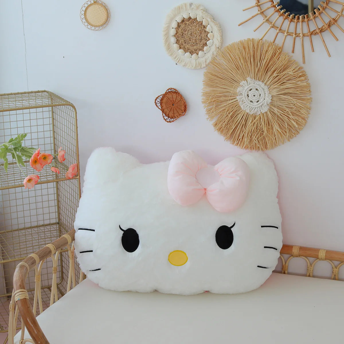 Hello Kitty Plush Toy Soft Cuddly Pillow Comfortable Back Cushion Sofa Decorative Pillow Hug Plushies Xmas Gifts For Girl