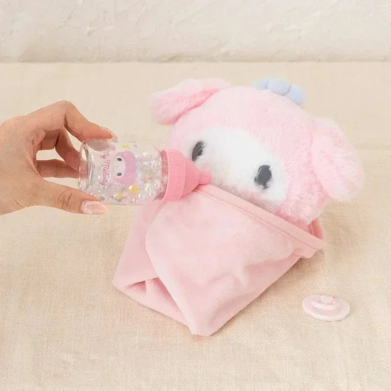 New Hello kitty Cinnamoroll My Melody Baby Dress Up Bottle Toy Set Gift Box Children's Kawaii Anime Character Doll Gift