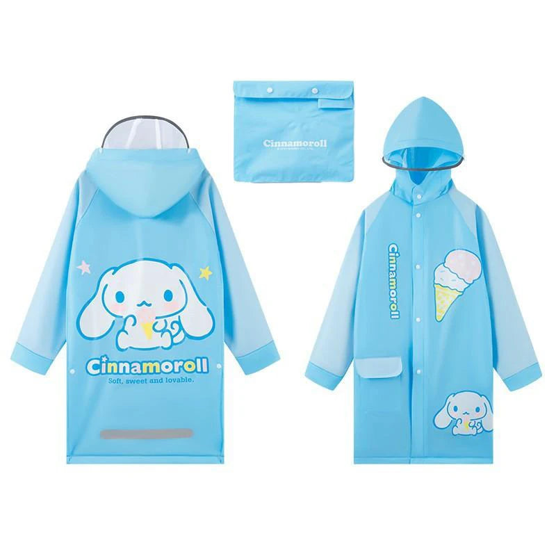 Cinnamoroll Kuromi Anime Kawaii Children Raincoat Cute Cartoon My Melody Boys Girls Waterproof Rain Coat Kids Gifts