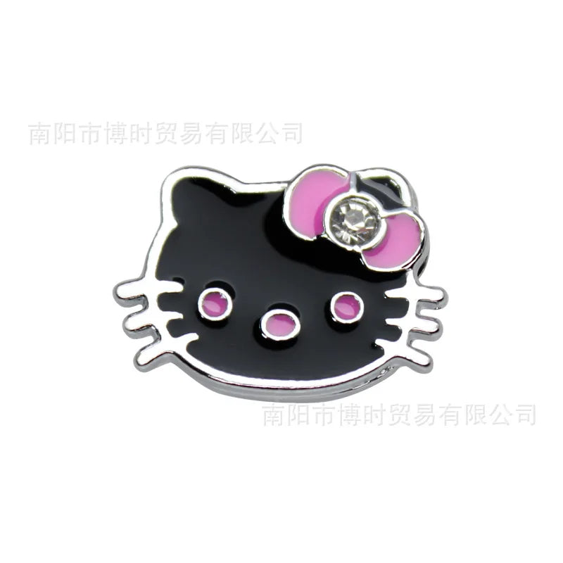 5cps 8mm Enamel Hello Kitty Charms Accessories DIY Wrist Strap Bracelet Collar Handmade Beads for Jewelry Making Kids Gifts