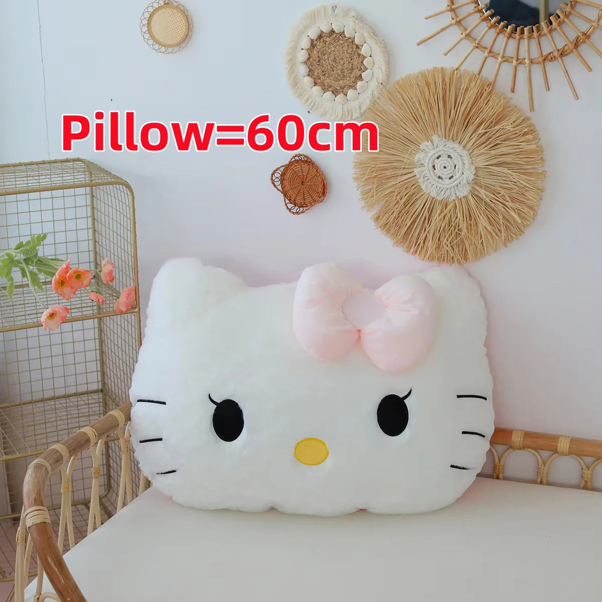 Big Size Hello Kitty Back Cushion Soft Cuddly Pillow Comfortable Sofa Bed Decor Pillow Hug Plushies Xmas Gifts For Girl