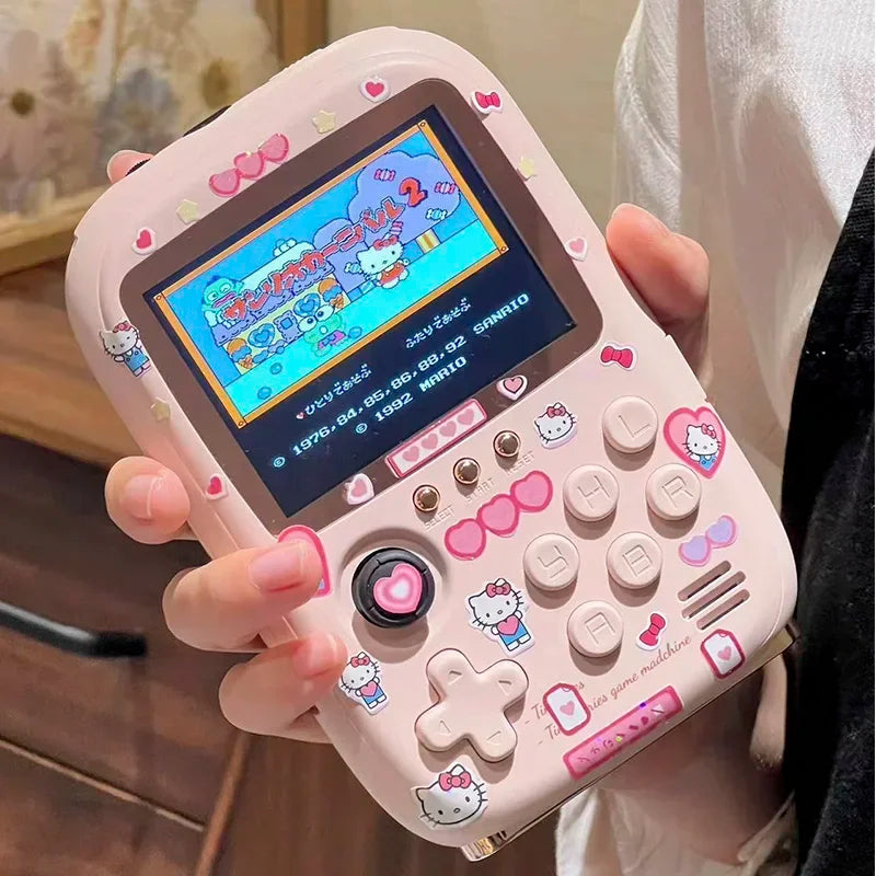 New Lovely Hello Kitty Power Bank Mini Game Portable Retro Handheld Game Console Soft Light Color Screen Birthday Gift For Girls