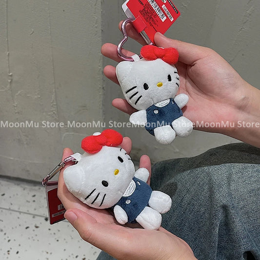 10cm Hello Kitty Plush Stuffed Soft Doll Keychain Cartoon Plushies Bag Pendant Accessories Girls Gift Kids Toys