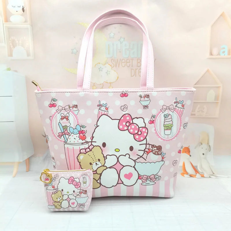 Hello Kitty Bags Luxury Handbag With Purse Women Fashion Casual Cartoon Tote Bag Y2k Female Large Capacity Shoulder Bag