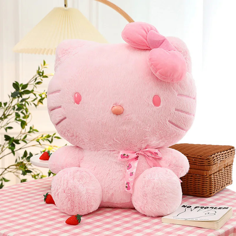 28-35cm Hello Kitty Cat Plush Toys Cartoon KT Cat Plush Doll Soft Stuffed Kawaii Anime Pillow Birthday Gift For Kids Girl