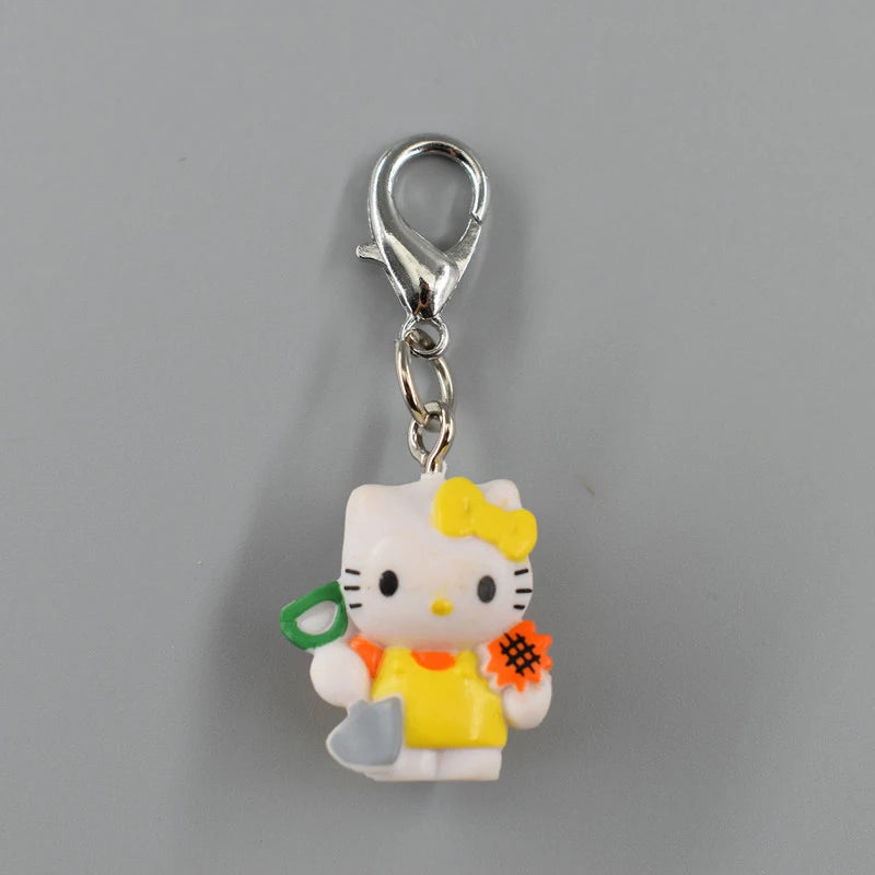 Kawaii Hello Kitty Toys Keyring Anime Cute Dress Up Gachupin Doll Y2K Keychain Pendant Accessories Gift