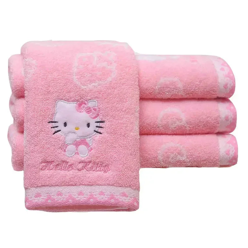 Hello Kitty animation peripheral creative girls' heart absorbing water face towel kawaii pure cotton children's towel wholesale