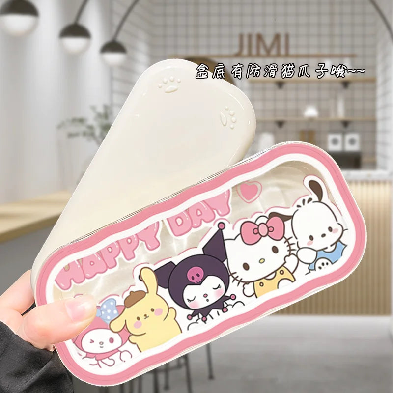 New Hello Kitty Glasses Case Kuromi Storage Box Anime Kawaii Cartoon Transparent Sunglasses Protective Case Girl for Gift