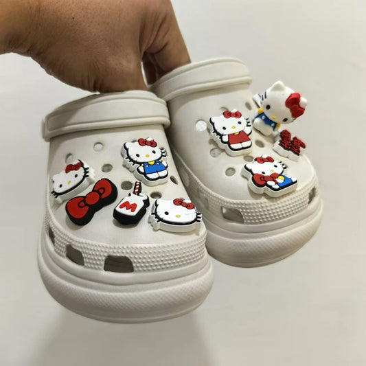 Hello Kitty Set Cartoon Series DIY Shoe charms garden Accessories buckle fit clogs sandals pin decorate Christmas gift