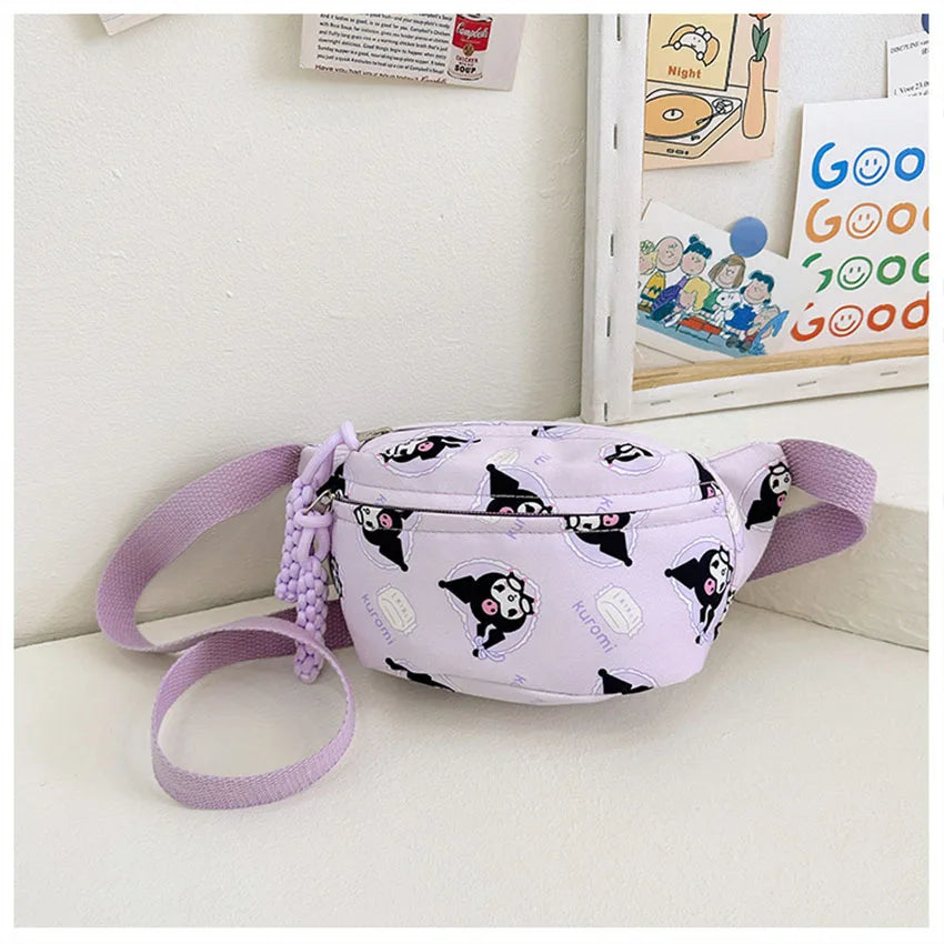 Kuromi Chest Bag Cinnamoroll Crossbody Shoulder Bag Waist Storage Pouch My Melody Hello Kitty Coin Purse Kid Girl Gift