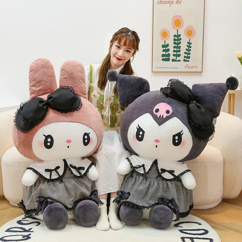 Oversized Hello Kitty Kuromi Melody Stuffed Toys Soft Throw Pillow Plush Dolls Kids Birthday Valentines Gifts for Girls