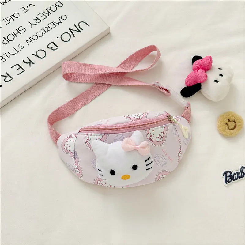 Anime HelloKitty Chest Bag Cartoon kulomi Cinnamoroll Cute Crossbody Bag Shoulder Bag Coin Purse Kawaii Children Gift