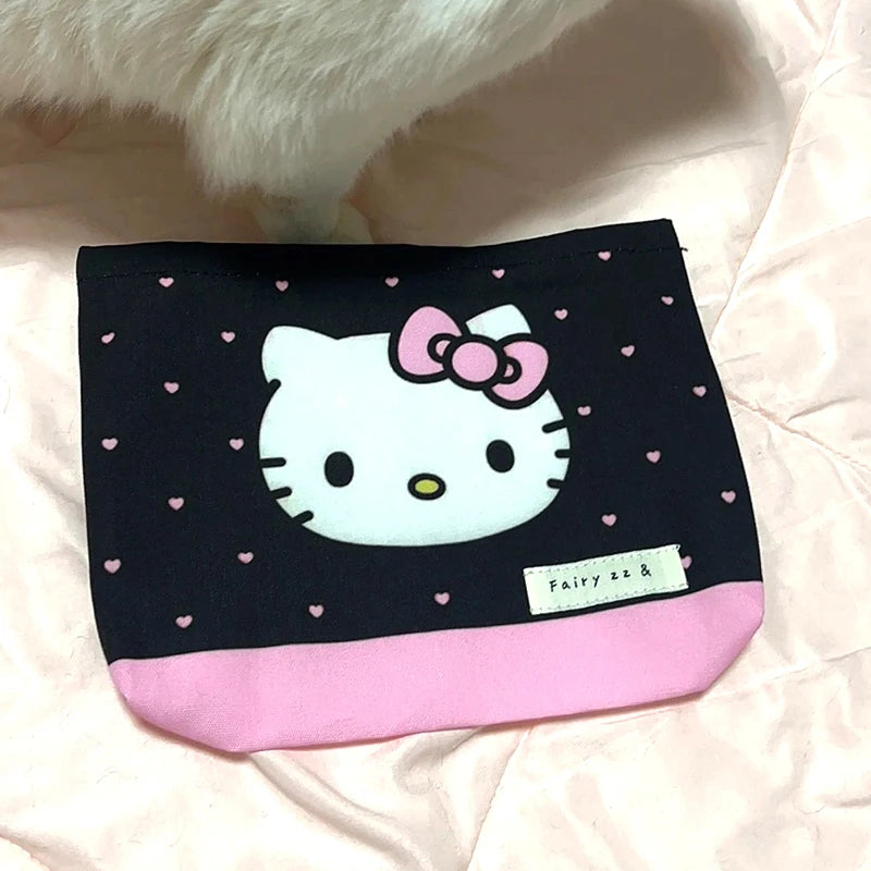 Harajuku Japanese Girl Polka Dot Hello Kitty Makeup Storage Bag Kawaii Charms Storage Bag Birthday Gift