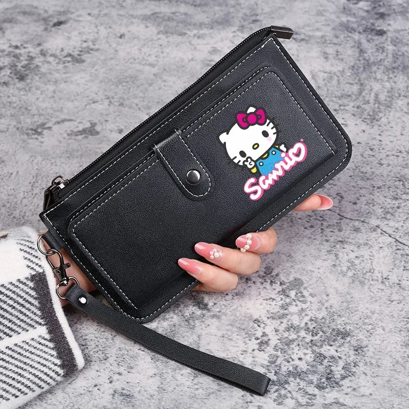 Hello Kitty Women Wallets PU Leather Female Purse Multi-Cards Holder Coin Foldable Wallet Zipper Billfold Hipster Credit Gift