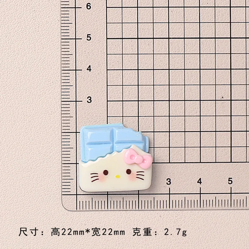 5PCS Cartoon DIY Resin Accessories Cookies Kittens Resin Flatback for Jewelry Making hello kitty Diy Scrambooking Embellishments