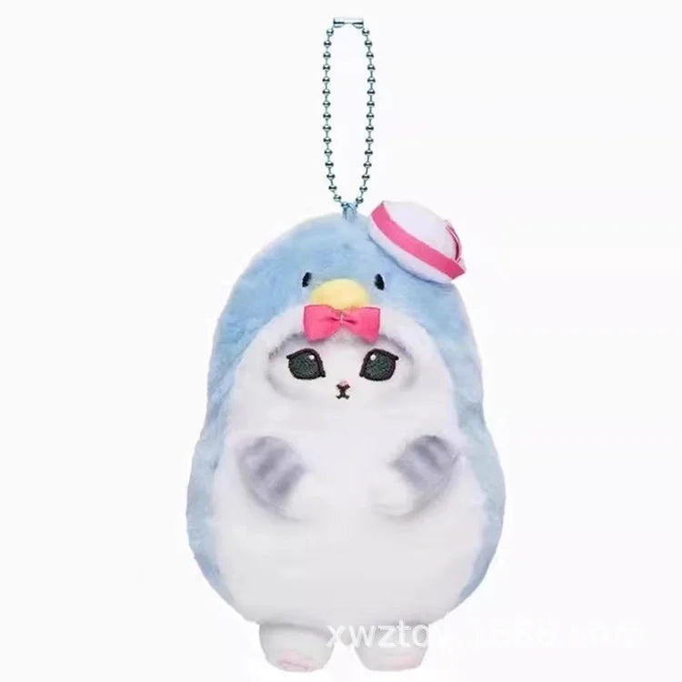 Kawaii Plush Keychain Pendant Cartoon Mofus and Shark Cat Cross-Dressing Hello Kitty Kuromi doll stuff Backpack Decor Toys