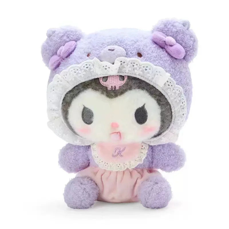 20CM Kawali Kuromi Hello Kitty My Melody Cinnamoroll Pillow Plush Toys Plushie Keychain Stuffed Doll Pendant for Kid Gift