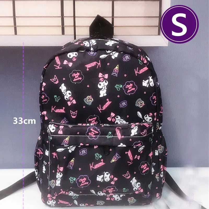 Kuromi hello kitty New Cute Backpack Large Capacity Student Schoolbag Shoulder Bag Girls Handbag Trip Storage Bag