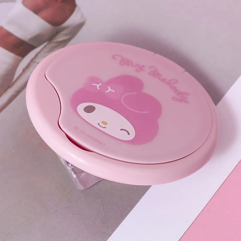 Hello Kitty My Melody Double Sided Folding Mirror Cute Portable Mirror Comb Integrated Mini Makeup Mirror Girl Gifts