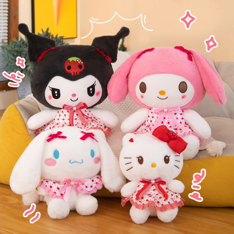 Kawali Kuromi Hello Kitty My Melody Cinnamoroll Pillow Plush Toys Plushie Keychain Stuffed Doll for Kids Christmas Gift