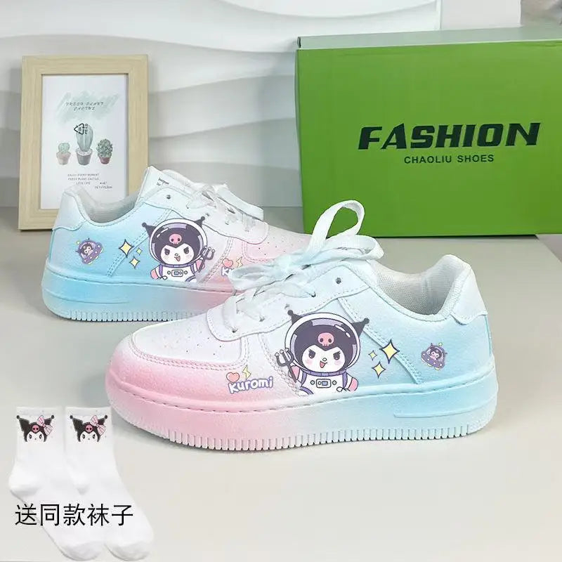 Hello Kitty Anime Kuromi Kawaii Fashion Board Shoes Cute Cinnamoroll My Melody Casual Sneakers Comfortable Shoes Gifts